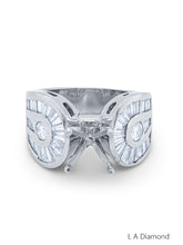 14K White Gold Princess Cut Semi-Mount Engagement Ring (2.29 ct)